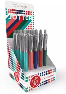 Een Parker Jotter Originals balpen, 70th Anniversary, display van 20 stuks, assorti koop je bij ShopXPress