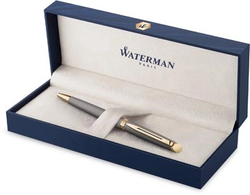 Een Waterman Hémisphère Metalic balpen, grijs GT, medium, giftbox koop je bij Supplierz BV