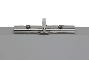 Een MAULassist klembordkoffer aluminium A4 staand, draait linksom open (zijkant) koop je bij ShopXPress