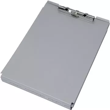 Een MAULcase klembordkoffer aluminium A4 staand, draait aan de onderzijde open (korte zijde) koop je bij ShopXPress