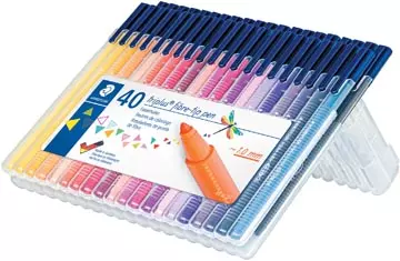 Een Staedtler viltstift Triplus Color, opstelbare box met 40 kleuren koop je bij ShopXPress