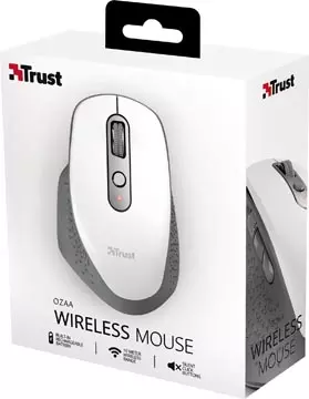Een Trust oplaadbare draadloze muis Ozaa, wit koop je bij ShopXPress