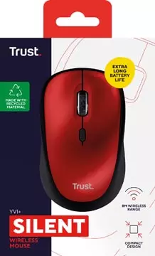 Een Trust YVI+ draadloze muis Eco, rood koop je bij ShopXPress
