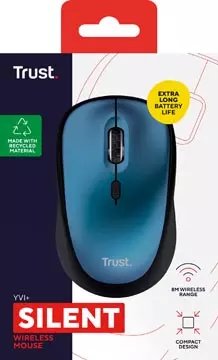 Een Trust YVI+ draadloze muis Eco, blauw koop je bij ShopXPress