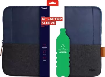 Een Trust laptop sleeve voor 16 inch laptops, blauw koop je bij ShopXPress