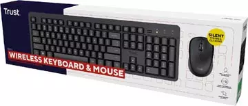 Een Trust Ody II draadloos stil toetsenbord en muis, qwerty koop je bij ShopXPress