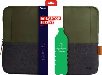Een Trust laptop sleeve voor 16 inch laptops, groen koop je bij ShopXPress