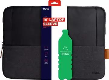 Een Trust laptop sleeve voor 16 inch laptops, zwart koop je bij ShopXPress