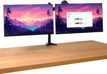 Een Trust Mara monitorarm, dubbele arm met 1 laptoparm, zwart koop je bij ShopXPress