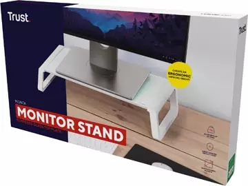 Een Trust Monta monitorstandaard, gehard glas, wit koop je bij ShopXPress