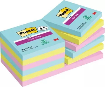 Een Post-it Super Sticky notes Cosmic, 90 vel, ft 76 x 76 mm, 8 + 4 GRATIS koop je bij ShopXPress