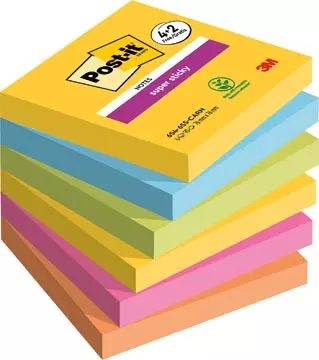 Een Post-it Super Sticky notes Carnival, 90 vel, ft 76 x 76 mm, 4 + 2 GRATIS koop je bij ShopXPress