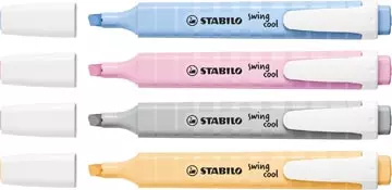 Een STABILO swing cool markeerstift pastel, etui van 4 stuks, assorti koop je bij ShopXPress