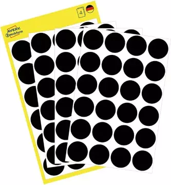 Een Avery Ronde etiketten diameter 18 mm, zwart, 96 stuks koop je bij ShopXPress