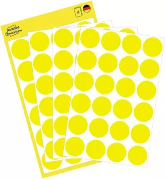 Een Avery Ronde etiketten diameter 18 mm, geel, 96 stuks koop je bij ShopXPress