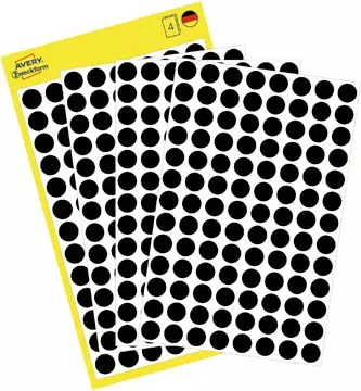 Een Avery Ronde etiketten diameter 8 mm, zwart, 416 stuks koop je bij ShopXPress