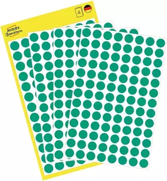 Een Avery Ronde etiketten diameter 8 mm, groen, 416 stuks koop je bij ShopXPress