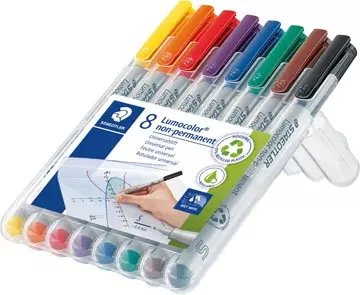 Een Staedtler Lumocolor 311, OHP-marker, non permanent, 0,8 mm, box van 8 stuks in geassorteerde kleuren koop je bij ShopXPress