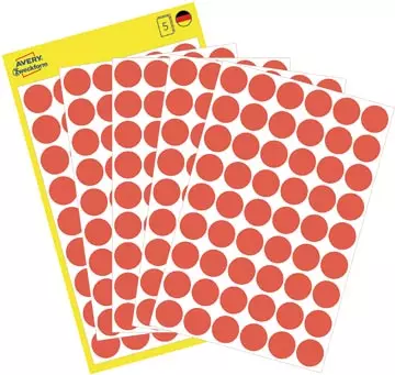 Een Avery Ronde etiketten diameter 12 mm, rood, 270 stuks koop je bij ShopXPress