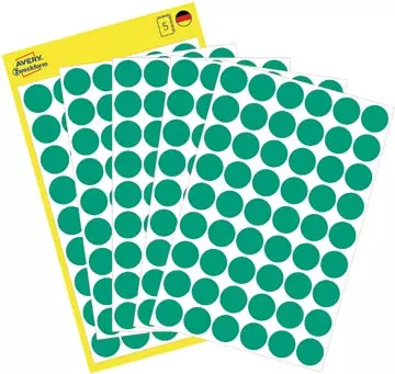 Een Avery Ronde etiketten diameter 12 mm, groen, 270 stuks koop je bij ShopXPress