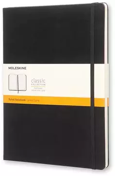 Een Moleskine notitieboek, ft 19 x 25 cm, gelijnd, harde cover, 192 blad, zwart koop je bij ShopXPress