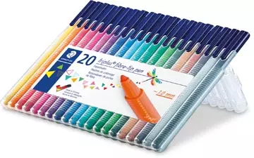 Een Staedtler viltstift Triplus Color, opstelbare box met 20 kleuren koop je bij ShopXPress