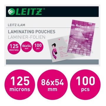 Een Leitz Eva lamineerhoes ft 54 x 86 mm, 250 micron (2 x 125 micron), pak van 100 stuks koop je bij ShopXPress