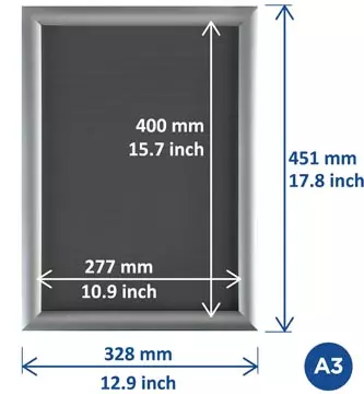 Een Europel clicklijst, lijst 25mm A3, zilverkleurig posterframe koop je bij ShopXPress