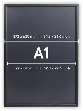 Een Europel Clicklijst Economy, lijst 25 mm, ft A1, zwart koop je bij ShopXPress