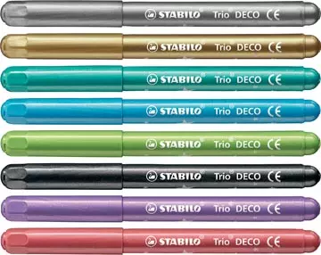 Een STABILO Trio DECO viltstift, blister van 8 stuks in metaalkleuren koop je bij ShopXPress