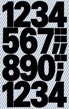 Een Avery Etiketten cijfers en letters 0-9 groot, 2 blad, zwart, waterbestendige folie koop je bij ShopXPress