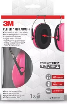 Een 3M gehoorkap Pelton Kid, roze koop je bij ShopXPress