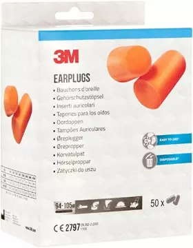 Een 3M oordoppen 1100, geluidsdemping to 37 dB, kartonnen blister van 50 stuks koop je bij ShopXPress