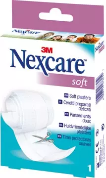 Een 3M pleister Nexcare Soft Pleister, ft 8 cm x 1 m, te verknippen koop je bij ShopXPress