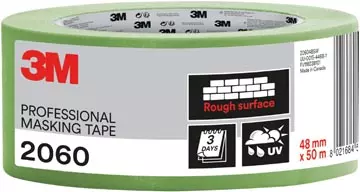 Een 3M professionele afplaktape, voor ruwe oppervlakken, ft 48 mm x 50 m, groen koop je bij ShopXPress