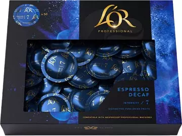 Een Douwe Egberts L'or professional discs Intensity 7, Espresso Décaf, pak van 50 discs koop je bij ShopXPress