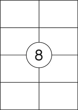 Een OFFICE products etiketten, wit, rechte hoeken, 100 vel, 105 x 74 mm, 8 etiketten per vel koop je bij Supplierz BV