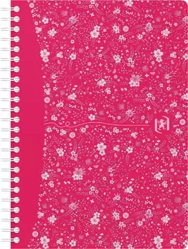 Een Oxford Floral hardcover spiraalschrift, ft A5, 60 vel, geruit 5 mm, 4 geassorteerde designs koop je bij ShopXPress