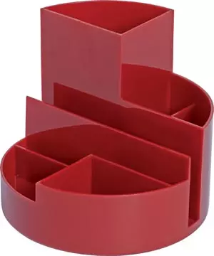 Een MAUL bureauorganizer pennenbak Roundbox Ø14x12.5cm, 7 vaks, rood koop je bij ShopXPress