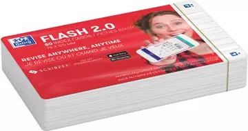 Een Oxford Flash 2.0 flashcard starterkit, gelijnd, A7, wit, pak van 80 vel koop je bij ShopXPress