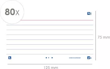 Een Oxford Flash 2.0 flashcard starterkit, gelijnd, A7, wit, pak van 80 vel koop je bij ShopXPress