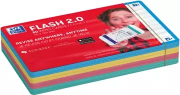Een Oxford Flash 2.0 flashcard starterkit, gelijnd, A7, assorti, pak van 80 vel koop je bij ShopXPress