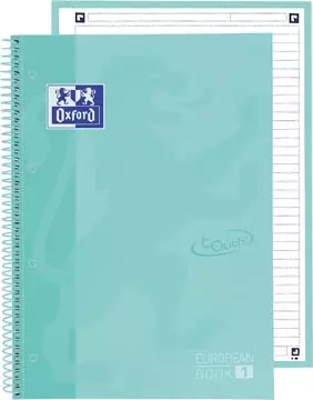 Een Oxford School Touch Europeanbook spiraalblok, ft A4+, 160 bladzijden, gelijnd, pastel groen koop je bij ShopXPress