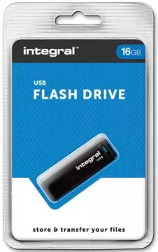 Een Integral USB 2.0 stick, 16 GB, zwart koop je bij ShopXPress