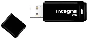 Een Integral USB 2.0 stick, 64 GB, zwart koop je bij ShopXPress