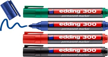 Een Edding permanent marker 300, geassorteerde kleuren, blister van 4 stuks koop je bij Supplierz BV