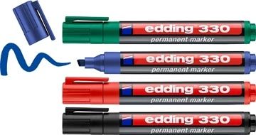 Een Edding permanent marker E-330, geassorteerde kleuren, blister van 4 stuks koop je bij Supplierz BV