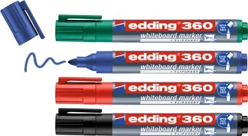 Een Edding whiteboard marker 360, geassorteerde kleuren, blister van 4 stuks koop je bij Supplierz BV