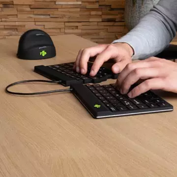 Een R-Go Split Break ergonomisch Bluetooth toetsenbord, qwerty, zwart koop je bij ShopXPress