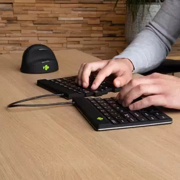 Een R-Go Split Break ergonomisch Bluetooth toetsenbord, azerty, zwart koop je bij ShopXPress